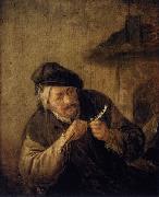 adriaen van ostade Cutting the Feather oil on canvas